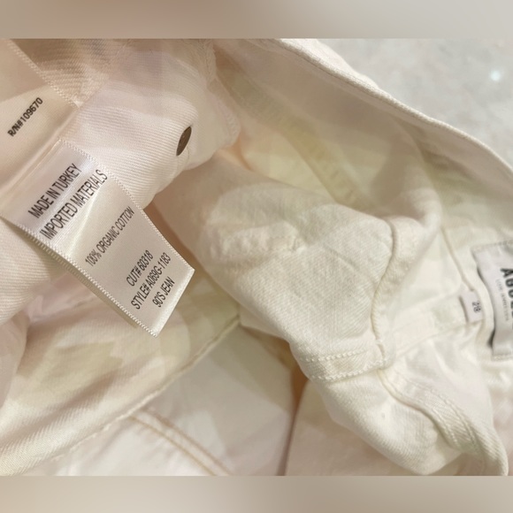 AGOLDE 90’s Jeans Mid Rise Loose Fit Vanish White Distressed Size 28 - Picture 8 of 16